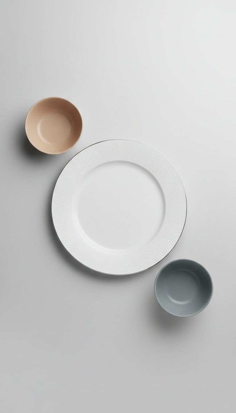 Porcelain dinner plate with soft matte glaze